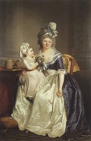 rose-adelaide-ducreux-portrait-dune-femme-tenant-sa-fille-sur-ses-genoux
